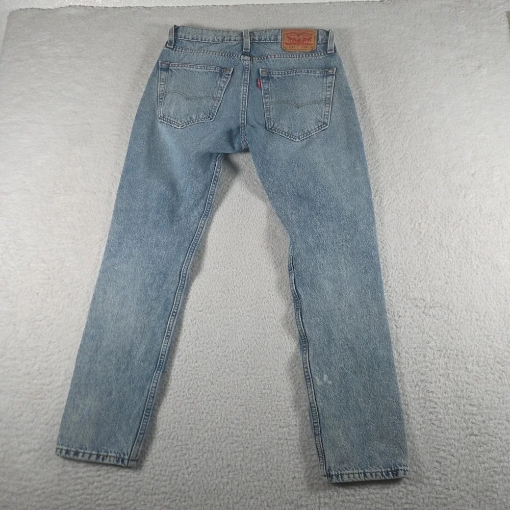 Levis 512 Mens Jeans 30X30 Blue‎ Straight Distressed Light Wash Flannel Accent